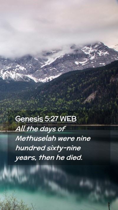Picture 02 - Genesis 5:27 WEB Mobile Phone Wallpaper - All the days of Methuselah were nine hundred - Mobile Bible Verse Wallpaper