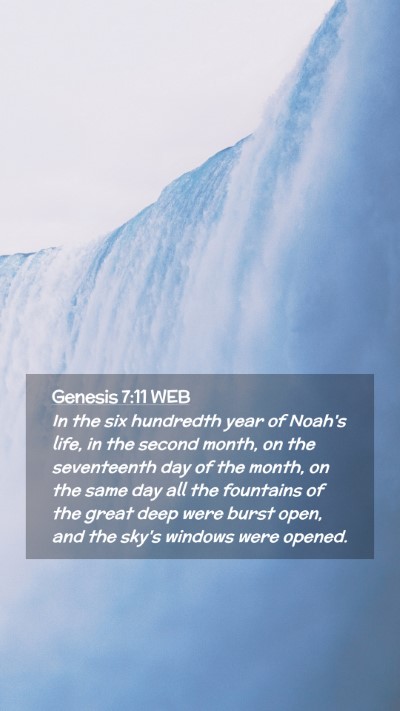 Picture 02 - Genesis 7:11 WEB Mobile Phone Wallpaper - In the six hundredth year of Noah's life, in the - Mobile Bible Verse Wallpaper