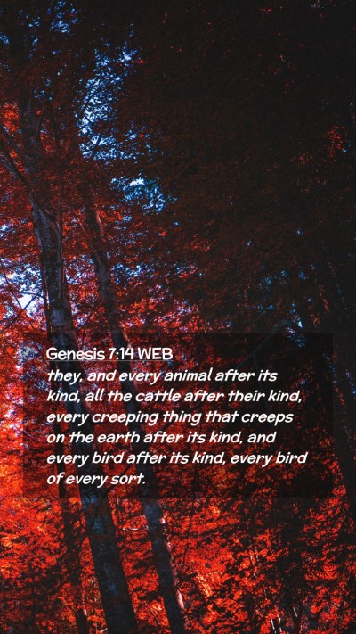 Picture 02 - Genesis 7:14 WEB Mobile Phone Wallpaper - they, and every animal after its kind, all the - Mobile Bible Verse Wallpaper