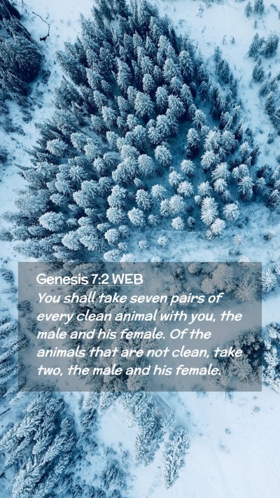Picture 02 - Genesis 7:2 WEB Mobile Phone Wallpaper - You shall take seven pairs of every clean animal - Mobile Bible Verse Wallpaper