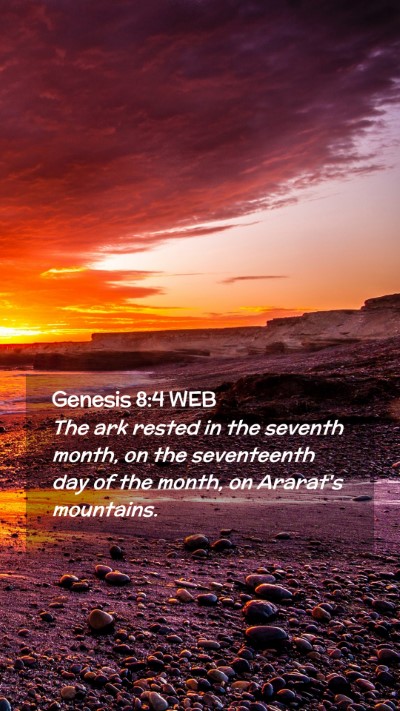 Picture 02 - Genesis 8:4 WEB Mobile Phone Wallpaper - The ark rested in the seventh month, on the - Mobile Bible Verse Wallpaper