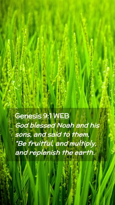 Picture 02 - Genesis 9:1 WEB Mobile Phone Wallpaper - God blessed Noah and his sons, and said to them, - Mobile Bible Verse Wallpaper