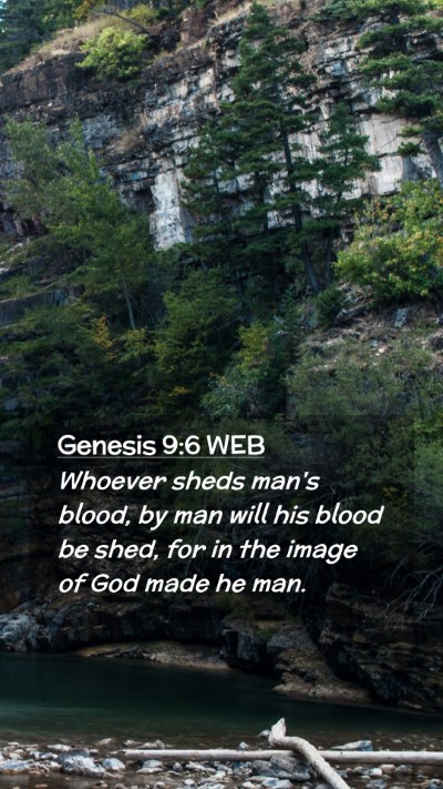 Picture 02 - Genesis 9:6 WEB Mobile Phone Wallpaper - Whoever sheds man's blood, by man will his blood - Mobile Bible Verse Wallpaper
