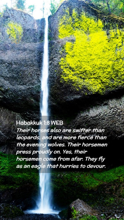 Picture 02 - Habakkuk 1:8 WEB Mobile Phone Wallpaper - Their horses also are swifter than leopards, and - Mobile Bible Verse Wallpaper