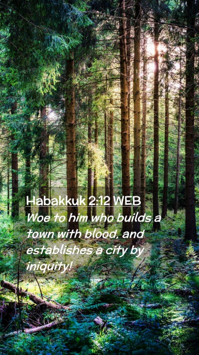 Picture 02 - Habakkuk 2:12 WEB Mobile Phone Wallpaper - Woe to him who builds a town with blood, and - Mobile Bible Verse Wallpaper