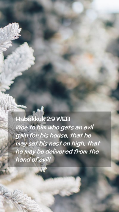 Picture 02 - Habakkuk 2:9 WEB Mobile Phone Wallpaper - Woe to him who gets an evil gain for his house, - Mobile Bible Verse Wallpaper