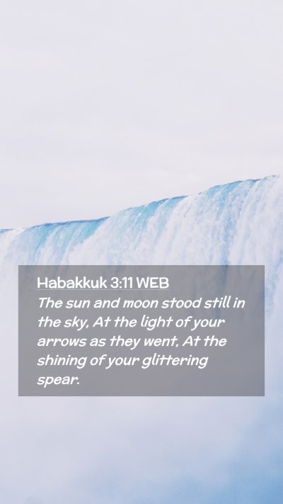 Picture 02 - Habakkuk 3:11 WEB Mobile Phone Wallpaper - The sun and moon stood still in the sky, At the - Mobile Bible Verse Wallpaper