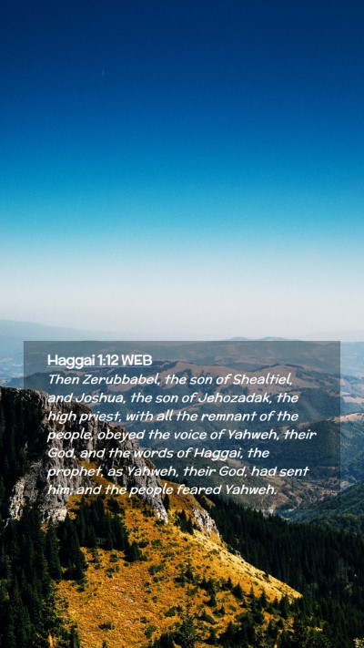 Picture 02 - Haggai 1:12 WEB Mobile Phone Wallpaper - Then Zerubbabel, the son of Shealtiel, and - Mobile Bible Verse Wallpaper