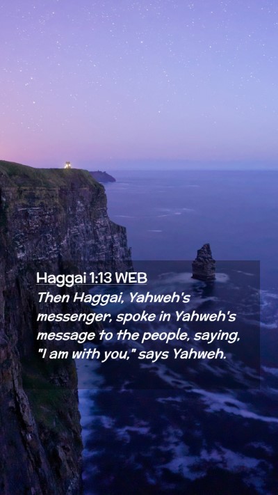 Picture 02 - Haggai 1:13 WEB Mobile Phone Wallpaper - Then Haggai, Yahweh's messenger, spoke in - Mobile Bible Verse Wallpaper