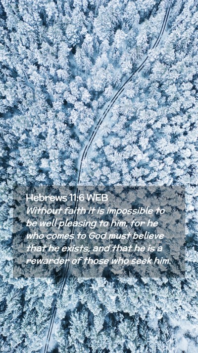 Picture 02 - Hebrews 11:6 WEB Mobile Phone Wallpaper - Without faith it is impossible to be well - Mobile Bible Verse Wallpaper