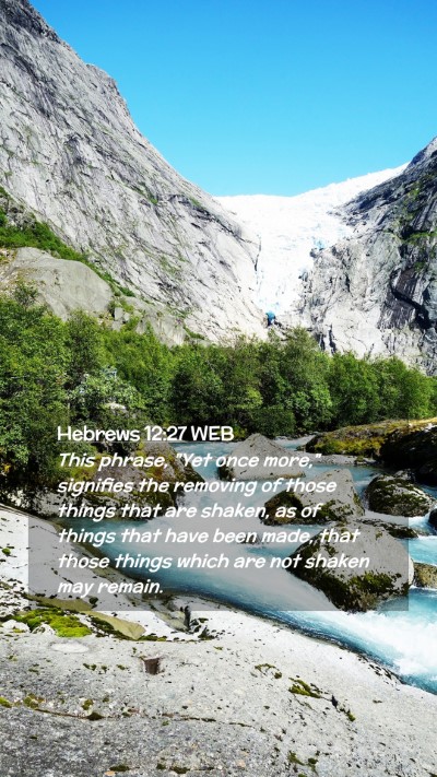 Picture 02 - Hebrews 12:27 WEB Mobile Phone Wallpaper - This phrase, 
