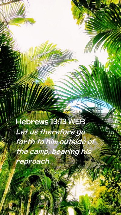 Picture 02 - Hebrews 13:13 WEB Mobile Phone Wallpaper - Let us therefore go forth to him outside of the - Mobile Bible Verse Wallpaper