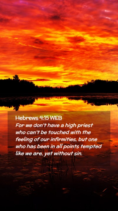 Picture 02 - Hebrews 4:15 WEB Mobile Phone Wallpaper - For we don't have a high priest who can't be - Mobile Bible Verse Wallpaper