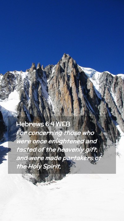 Picture 02 - Hebrews 6:4 WEB Mobile Phone Wallpaper - For concerning those who were once enlightened - Mobile Bible Verse Wallpaper
