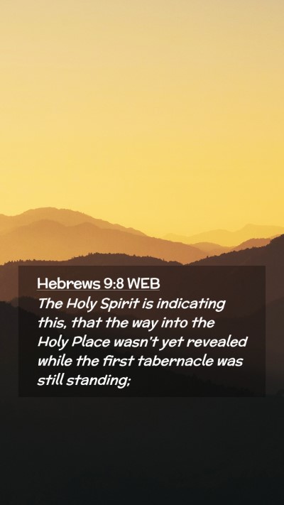 Picture 02 - Hebrews 9:8 WEB Mobile Phone Wallpaper - The Holy Spirit is indicating this, that the way - Mobile Bible Verse Wallpaper