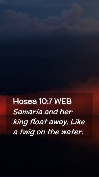 Picture 02 - Hosea 10:7 WEB Mobile Phone Wallpaper - Samaria and her king float away, Like a twig on - Mobile Bible Verse Wallpaper