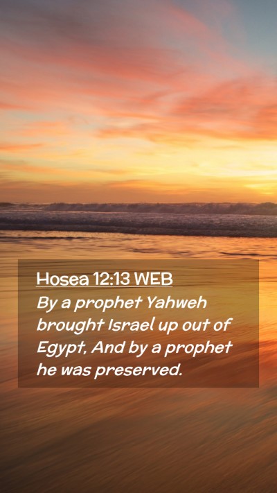 Picture 02 - Hosea 12:13 WEB Mobile Phone Wallpaper - By a prophet Yahweh brought Israel up out of - Mobile Bible Verse Wallpaper