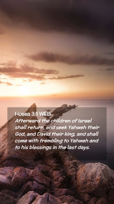 Picture 02 - Hosea 3:5 WEB Mobile Phone Wallpaper - Afterward the children of Israel shall return, - Mobile Bible Verse Wallpaper