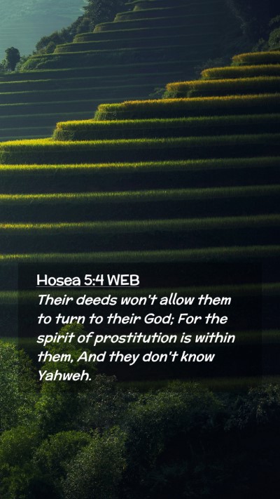 Picture 02 - Hosea 5:4 WEB Mobile Phone Wallpaper - Their deeds won't allow them to turn to their - Mobile Bible Verse Wallpaper