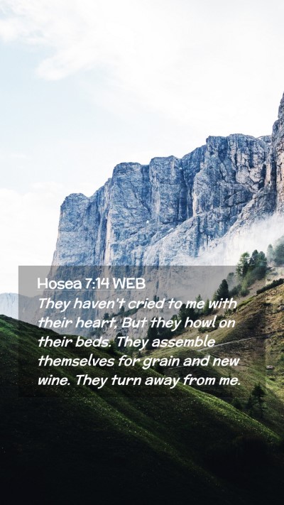 Picture 02 - Hosea 7:14 WEB Mobile Phone Wallpaper - They haven't cried to me with their heart, But - Mobile Bible Verse Wallpaper