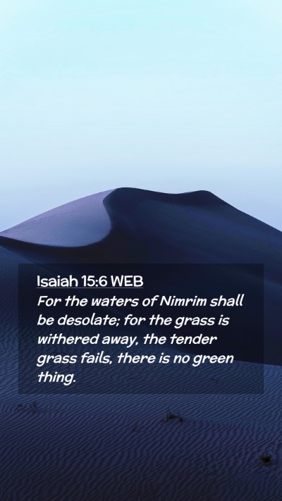Picture 02 - Isaiah 15:6 WEB Mobile Phone Wallpaper - For the waters of Nimrim shall be desolate; for - Mobile Bible Verse Wallpaper