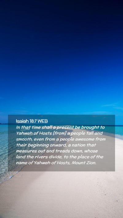 Picture 02 - Isaiah 18:7 WEB Mobile Phone Wallpaper - In that time shall a present be brought to Yahweh - Mobile Bible Verse Wallpaper