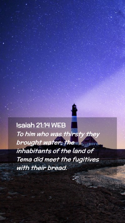 Picture 02 - Isaiah 21:14 WEB Mobile Phone Wallpaper - To him who was thirsty they brought water; the - Mobile Bible Verse Wallpaper