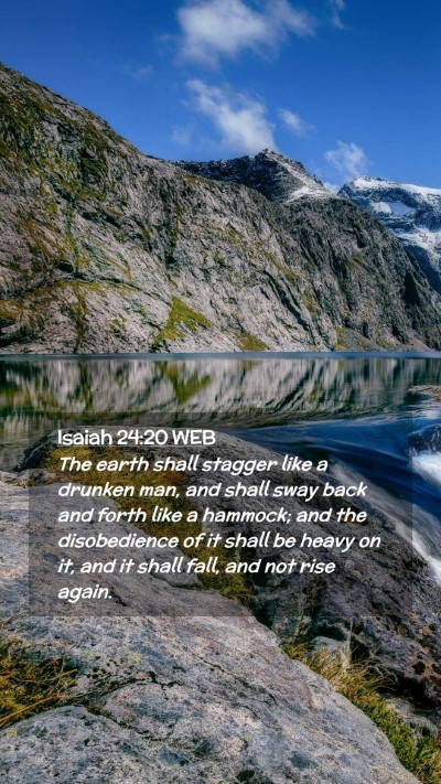 Picture 02 - Isaiah 24:20 WEB Mobile Phone Wallpaper - The earth shall stagger like a drunken man, and - Mobile Bible Verse Wallpaper