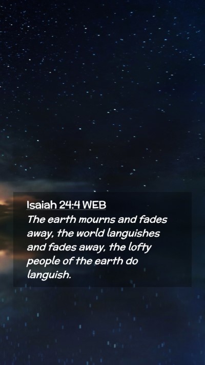 Picture 02 - Isaiah 24:4 WEB Mobile Phone Wallpaper - The earth mourns and fades away, the world - Mobile Bible Verse Wallpaper