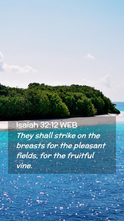 Picture 02 - Isaiah 32:12 WEB Mobile Phone Wallpaper - They shall strike on the breasts for the pleasant - Mobile Bible Verse Wallpaper
