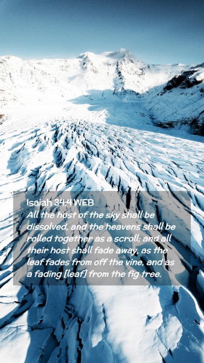 Picture 02 - Isaiah 34:4 WEB Mobile Phone Wallpaper - All the host of the sky shall be dissolved, and - Mobile Bible Verse Wallpaper