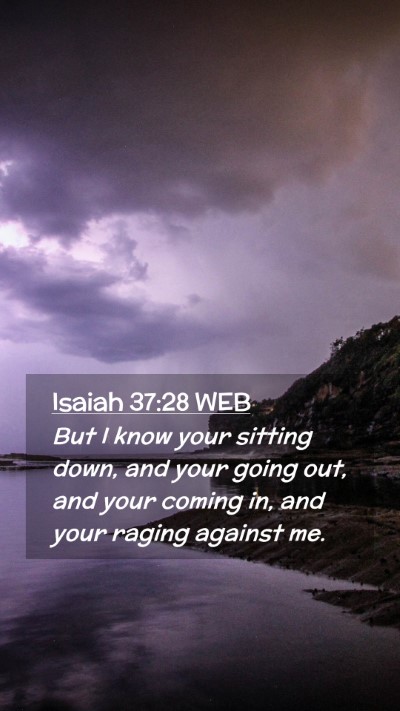 Picture 02 - Isaiah 37:28 WEB Mobile Phone Wallpaper - But I know your sitting down, and your going out, - Mobile Bible Verse Wallpaper