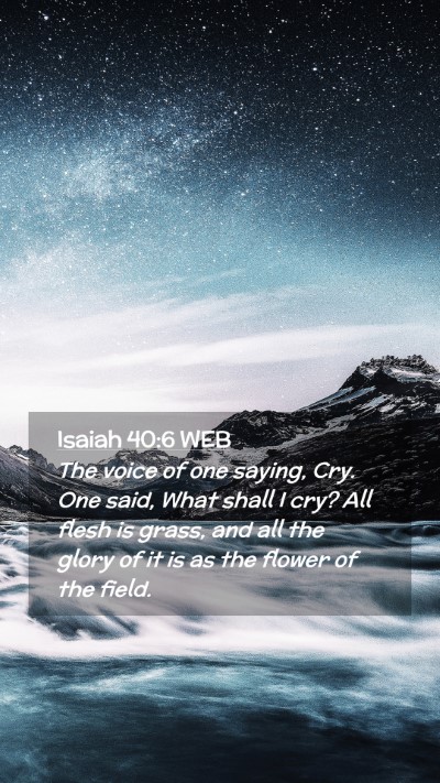 Picture 02 - Isaiah 40:6 WEB Mobile Phone Wallpaper - The voice of one saying, Cry. One said, What - Mobile Bible Verse Wallpaper