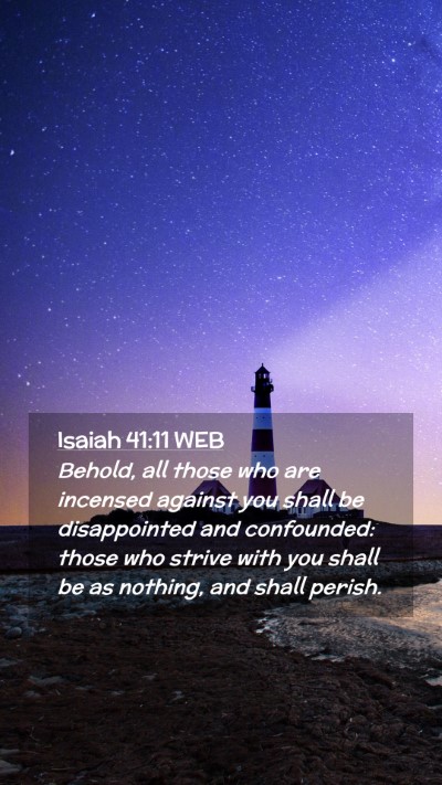 Picture 02 - Isaiah 41:11 WEB Mobile Phone Wallpaper - Behold, all those who are incensed against you - Mobile Bible Verse Wallpaper