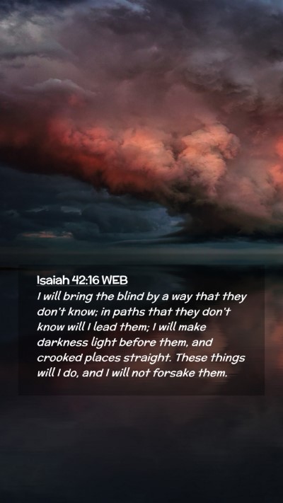 Picture 02 - Isaiah 42:16 WEB Mobile Phone Wallpaper - I will bring the blind by a way that they don't - Mobile Bible Verse Wallpaper