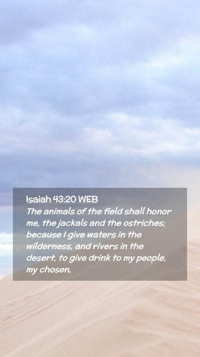 Picture 02 - Isaiah 43:20 WEB Mobile Phone Wallpaper - The animals of the field shall honor me, the - Mobile Bible Verse Wallpaper