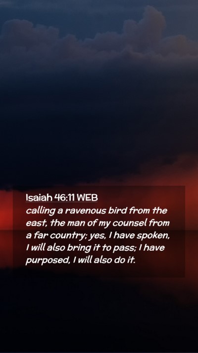 Picture 02 - Isaiah 46:11 WEB Mobile Phone Wallpaper - calling a ravenous bird from the east, the man of - Mobile Bible Verse Wallpaper