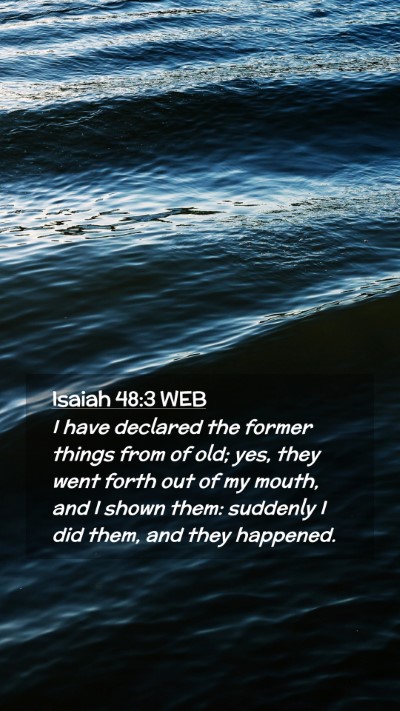 Picture 02 - Isaiah 48:3 WEB Mobile Phone Wallpaper - I have declared the former things from of old; - Mobile Bible Verse Wallpaper