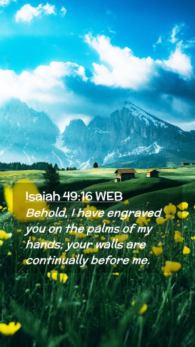 Picture 02 - Isaiah 49:16 WEB Mobile Phone Wallpaper - Behold, I have engraved you on the palms of my - Mobile Bible Verse Wallpaper