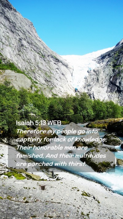 Picture 02 - Isaiah 5:13 WEB Mobile Phone Wallpaper - Therefore my people go into captivity for lack of - Mobile Bible Verse Wallpaper