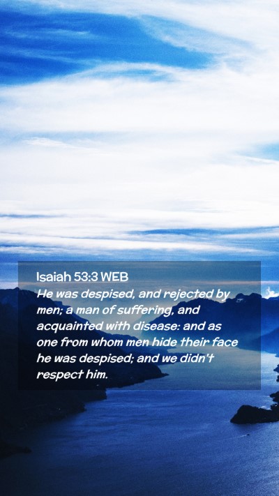 Picture 02 - Isaiah 53:3 WEB Mobile Phone Wallpaper - He was despised, and rejected by men; a man of - Mobile Bible Verse Wallpaper