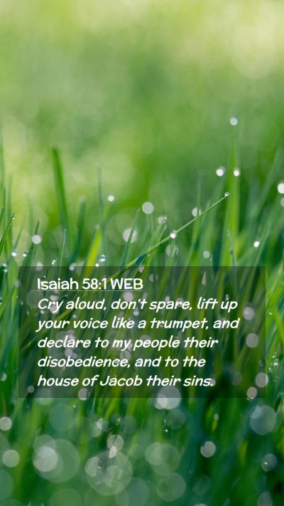 Picture 02 - Isaiah 58:1 WEB Mobile Phone Wallpaper - Cry aloud, don't spare, lift up your voice like a - Mobile Bible Verse Wallpaper