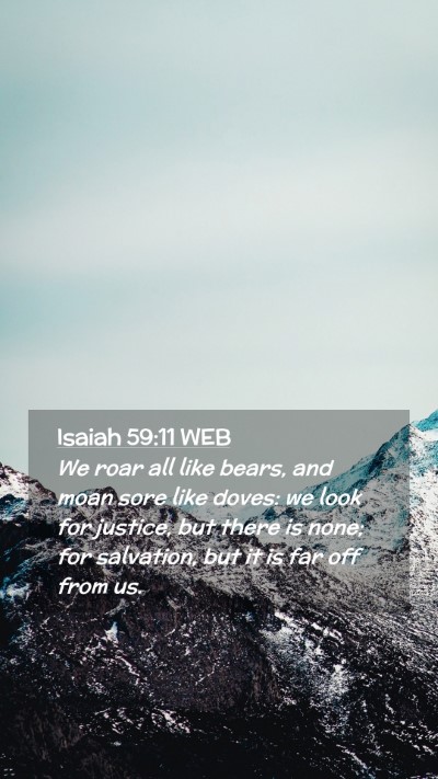 Picture 02 - Isaiah 59:11 WEB Mobile Phone Wallpaper - We roar all like bears, and moan sore like doves: - Mobile Bible Verse Wallpaper