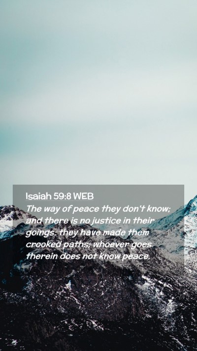 Picture 02 - Isaiah 59:8 WEB Mobile Phone Wallpaper - The way of peace they don't know; and there is no - Mobile Bible Verse Wallpaper
