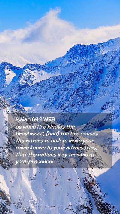 Picture 02 - Isaiah 64:2 WEB Mobile Phone Wallpaper - as when fire kindles the brushwood, [and] the - Mobile Bible Verse Wallpaper