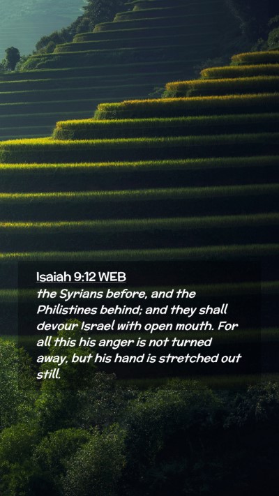 Picture 02 - Isaiah 9:12 WEB Mobile Phone Wallpaper - the Syrians before, and the Philistines behind; - Mobile Bible Verse Wallpaper