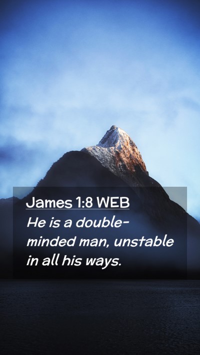 Picture 02 - James 1:8 WEB Mobile Phone Wallpaper - He is a double-minded man, unstable in all his - Mobile Bible Verse Wallpaper