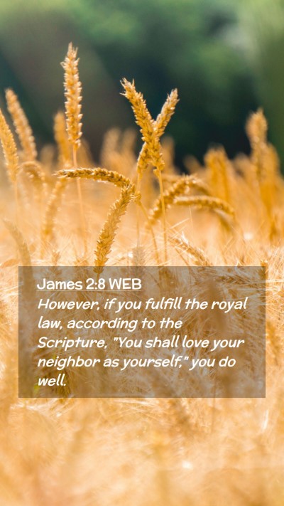 Picture 02 - James 2:8 WEB Mobile Phone Wallpaper - However, if you fulfill the royal law, according - Mobile Bible Verse Wallpaper