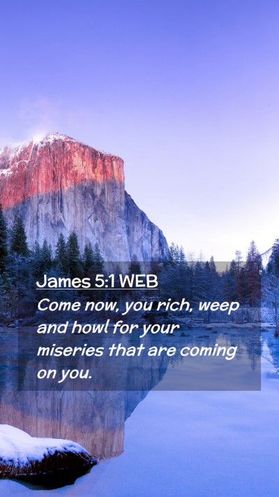 Picture 02 - James 5:1 WEB Mobile Phone Wallpaper - Come now, you rich, weep and howl for your - Mobile Bible Verse Wallpaper