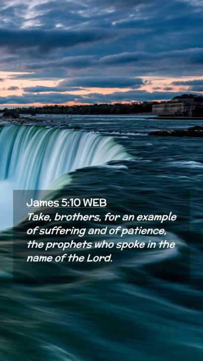 Picture 02 - James 5:10 WEB Mobile Phone Wallpaper - Take, brothers, for an example of suffering and - Mobile Bible Verse Wallpaper